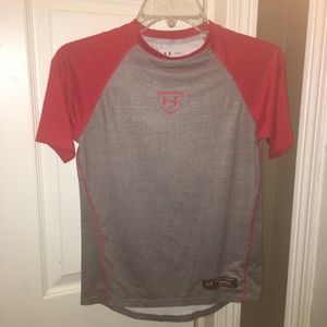 Boys red and grey Under Armour shirt